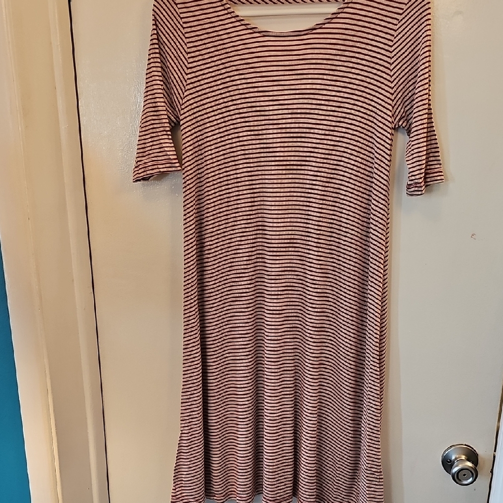 Madeline Burgundy and White Striped Dress